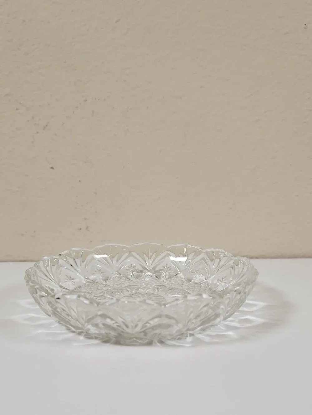 Clear Pressed Glass Decorative Serving Plate
